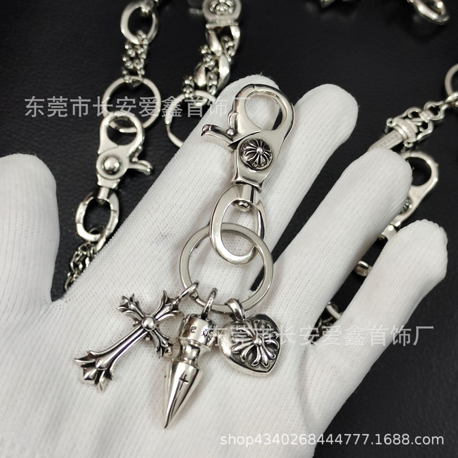Chrome Hearts Lobster Head Buckle Multi-Element Keychain